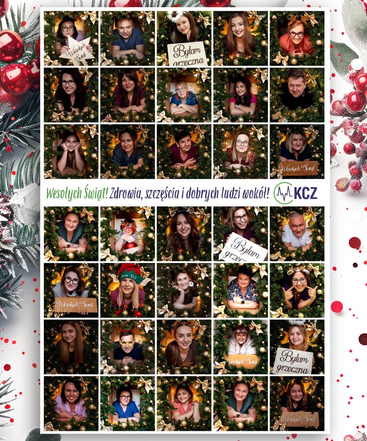 Zdjęcie z świątecznymi portretami.