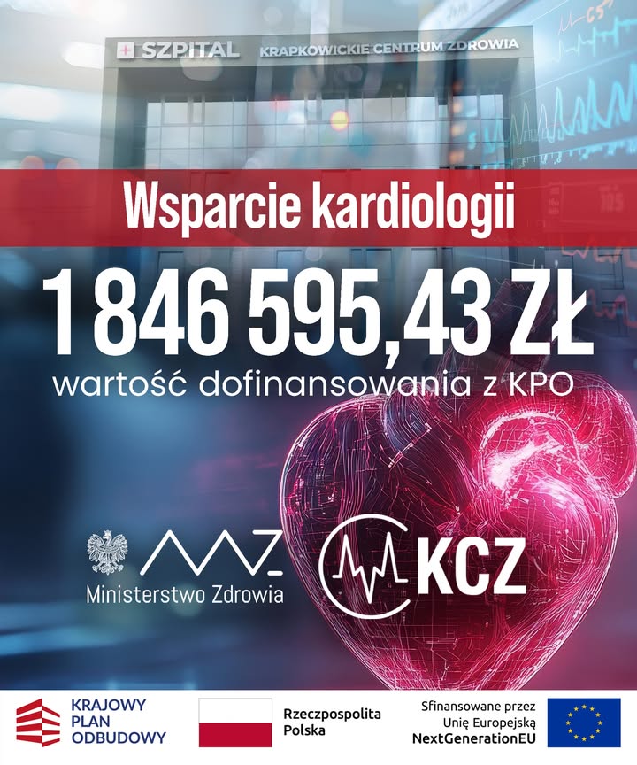 Wsparcie kardiologii, dotacja 1 846 595,43 zł.