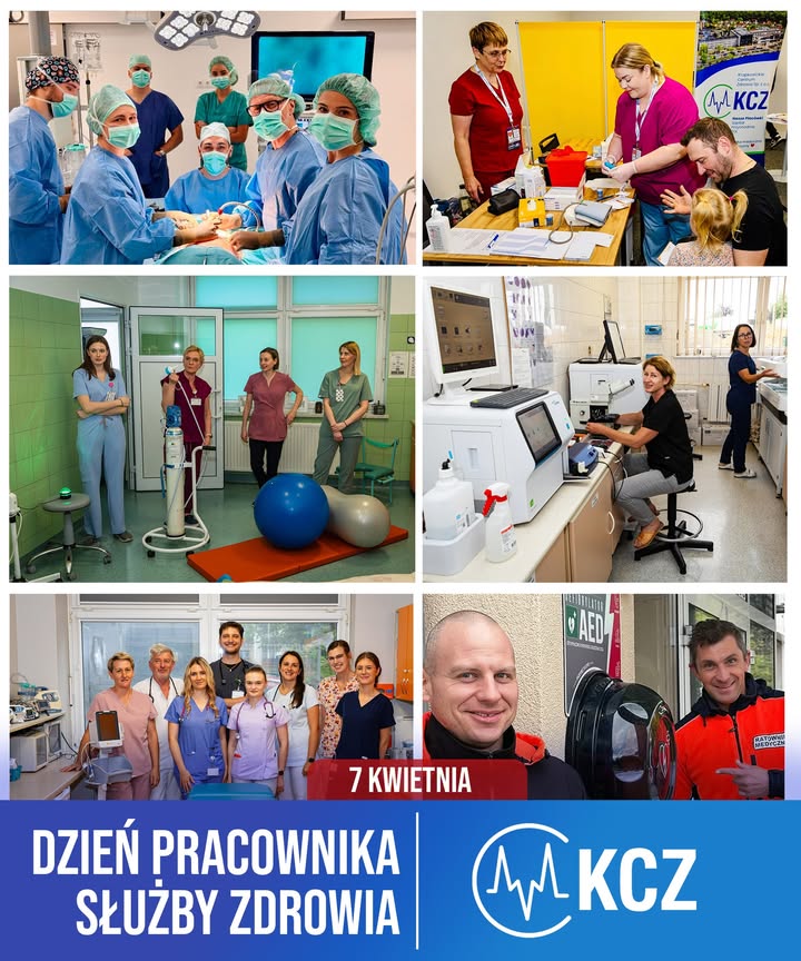 Zespół pracowników medycznych w różnych środowiskach.