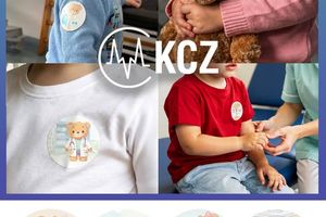 Dzieci z naklejkami terapeutycznymi.