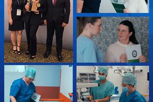 Konferencja medyczna, wręczenie nagród, pracownicy służby zdrowia.